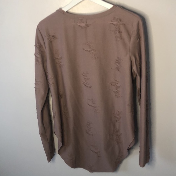 Brown  long sleeve top, longer  in the back - Picture 4 of 9
